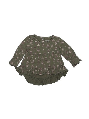 Miniville Girls Green 3/4 Sleeve Blouse 3 Months
