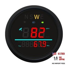 85mm Auto Digital Speedometer Odometer Tripmeter GPS Type 0-999 KM/H MPH RED