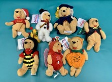 1990s Disney Store Bean Bag Plush Winnie The Pooh Lot Of 7 Bat Pumpkin Grad More