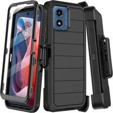 For Motorola Moto G Play 4G 2024 Case Clip Holster Fits Otterbox Defender Cover