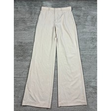Mango Trousers Womens 6 Beige Suit Wide Leg High Rise Dress Pants Professional