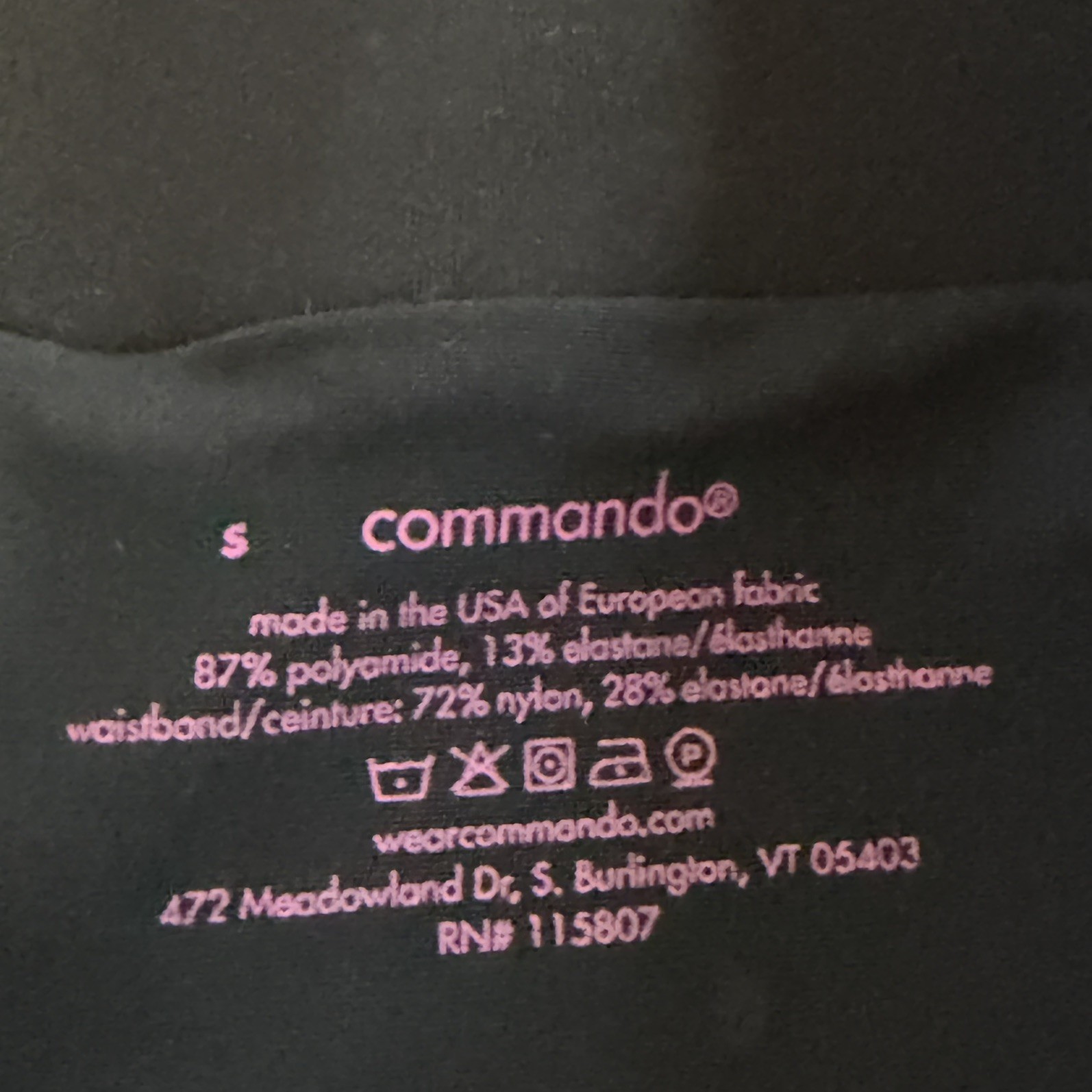 Commando Neoprene Pants Split Front Hem Black siz… - image 6