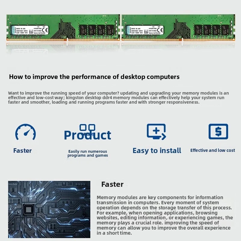 New Kingston 8GB DDR4 2666 MHz 288 Desktop Memory RAM - Image 4 of 4