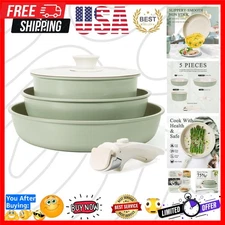 Pots and Pans Set Nonstick, Ceramic Cookware Set Detachable Handle, Induction...