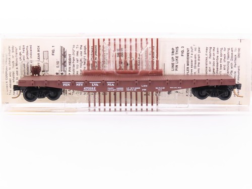 Microtrenes escala N MTL/Kadee 45140 PRR ferrocarril 50' Fishbelly Flatcar #470182 | Zustand: Used