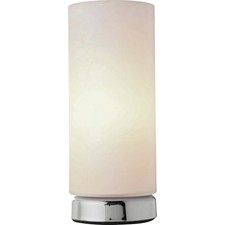 Opal Glass Touch Table Lamp Chrome Base E14 Bedside Light