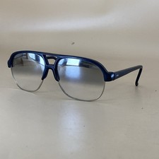 Vintage Aviator Sunglasses Black Frame Mirror Silver gradient Lens/ Korea 1996