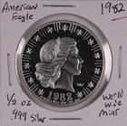 1982 American Eagle World Wide Mint 1/2 oz 0.999 FINE Silver