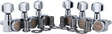 Guyker 6 In-line Guitar Locking Tuners 1:18 Tuning Key Pegs Chrome
