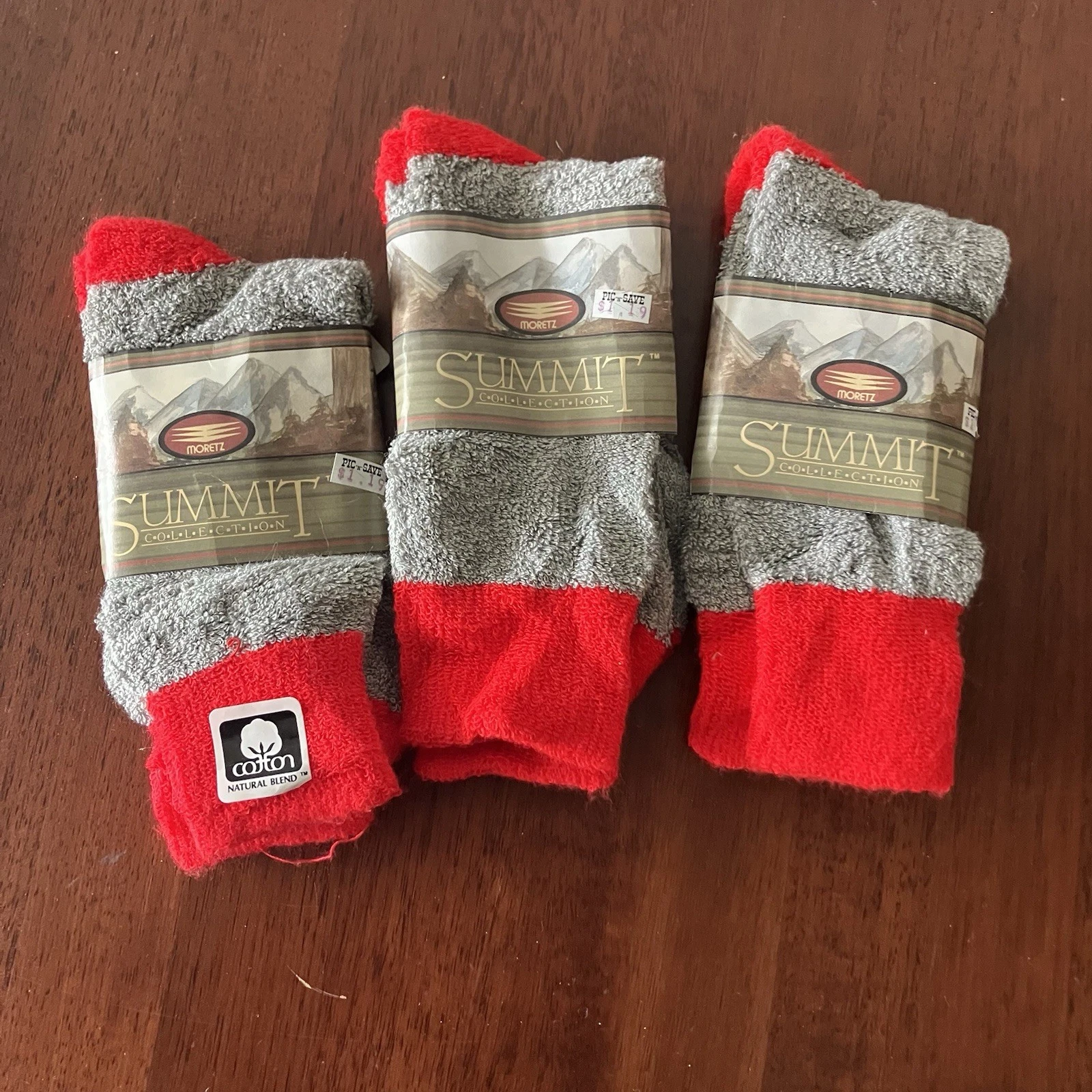 Lot Of 3 Moretz Cotton Blend Summit Socks Size 9-11 NEW