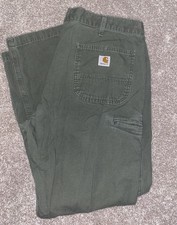 CARHARTT B299 MOS Olive Green Men's 38x32 Cotton Relaxed Pants 5 Pocket Canvas