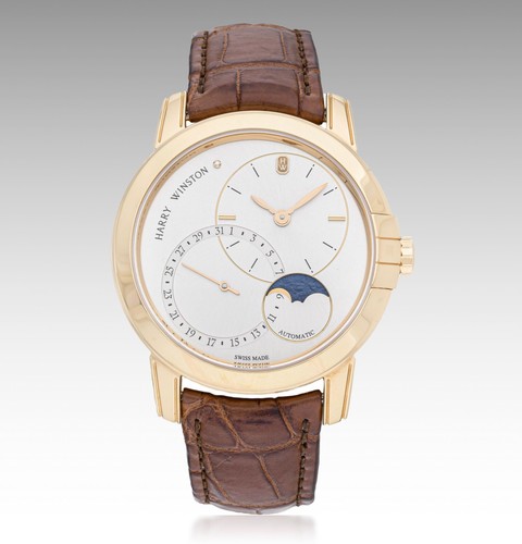 Men's Harry Winston Midnight Moon Phase watch in 18K Rose Gold Ref.MIDAMP42RR003