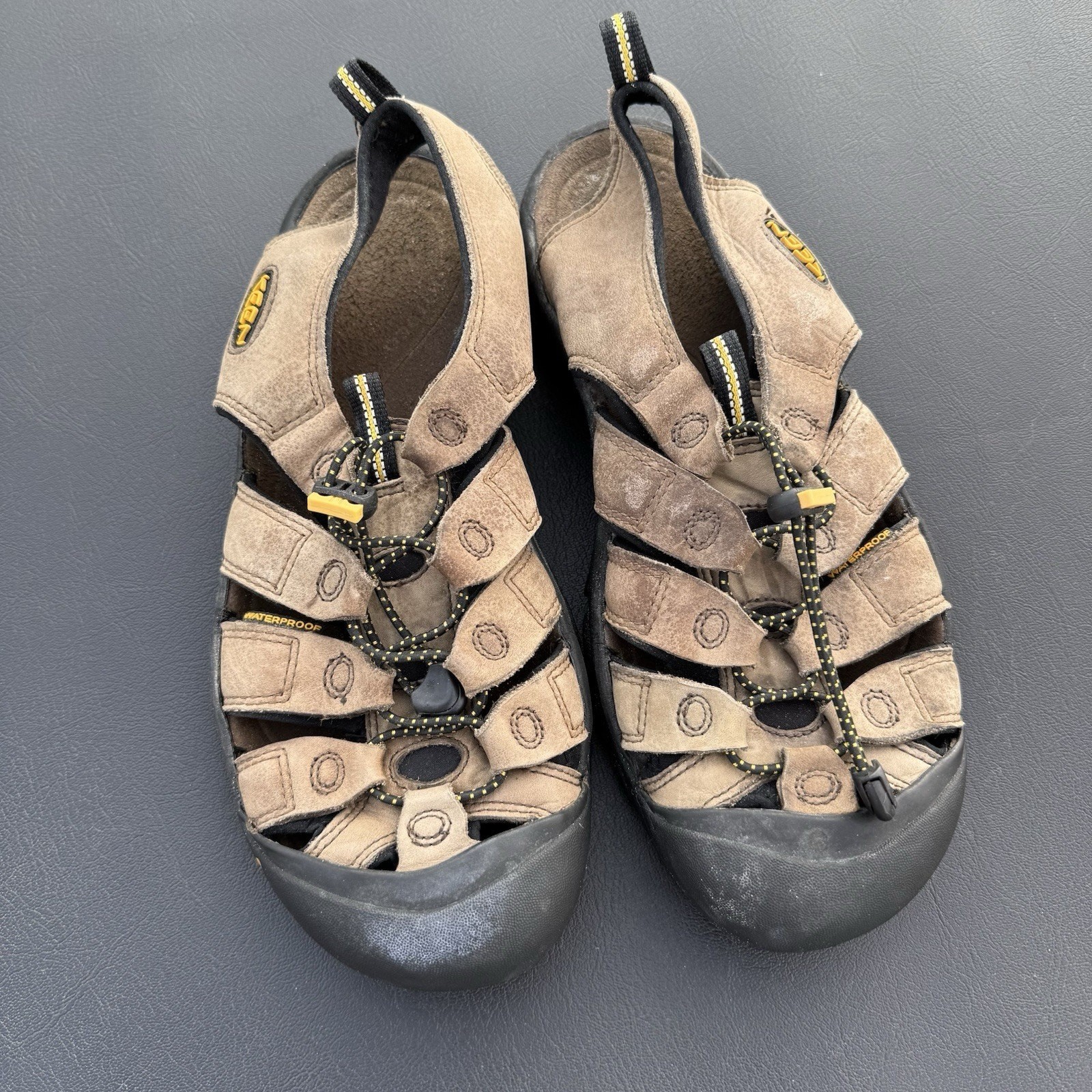 Scarpe sandali KEEN uomo Newport pelle marrone impermeabili escursionismo outdoor LEGGI TG.