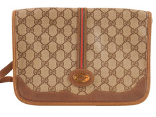 Vintage Gucci GG Supreme Sherry Line Crossbody Flap Bag