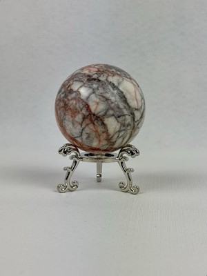294 Gram Jasper Sphere Red Veins And Gray Veins Free Stand