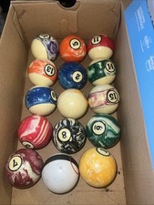 Antique Vintage Pool Billiards Balls Set Of 15 Balls