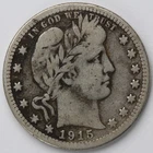 VG+ 1915 S Barber Quarter