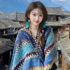 Women's High-End Ethnic Cape - Travel Vacation Shawl Scarf Outerwear Styling