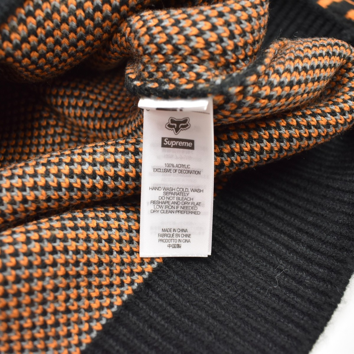 NWT Supreme Fox Racing Logo Knit Crewneck Sweater Black FW25 Men's