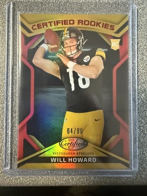 2025 Panini Certified #CRK-WHD WILL HOWARD Certified Rookies Red 64 /99