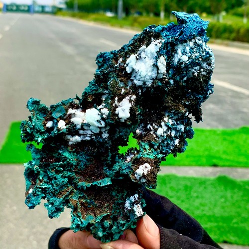 408GN mina de cobre natural con malaquita espécimen mineral primitivo piedra preciosa rara - Imagen 4 de 20