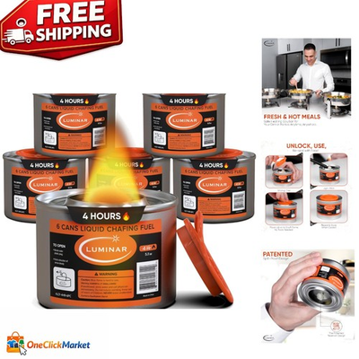 #ad 4 Hour Resealable Chafing Fuel Canisters Hassle Free amp; No Spill Design 6 Pack $30.99