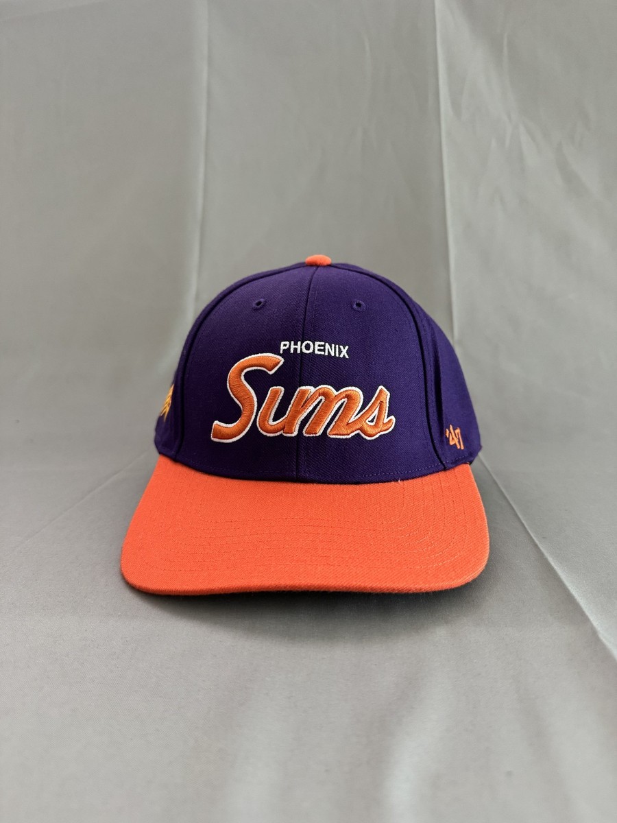 '47 Brand Phoenix Suns NBA Snapback Hat Purple Orange Script Logo Cap