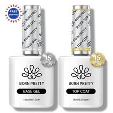 Gel Top Coat Base and Set 15ml Not Chip or Peel Born Pretty Gloss Wipe