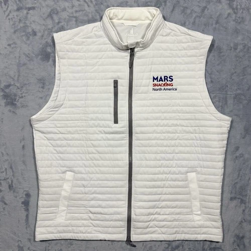 Johnnie O Mens Quilted Golf Vest White Size XL Full Zip - product listing photo