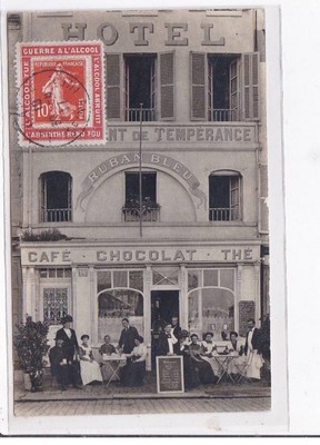 LE HAVRE - card - photo - hotel ''Ruban Bleu'' coffee - chocolate - tea - door