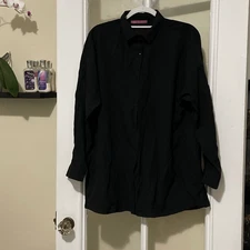 Polo Bonetta long sleeve black button down formal collared shirt size XXL-3XL
