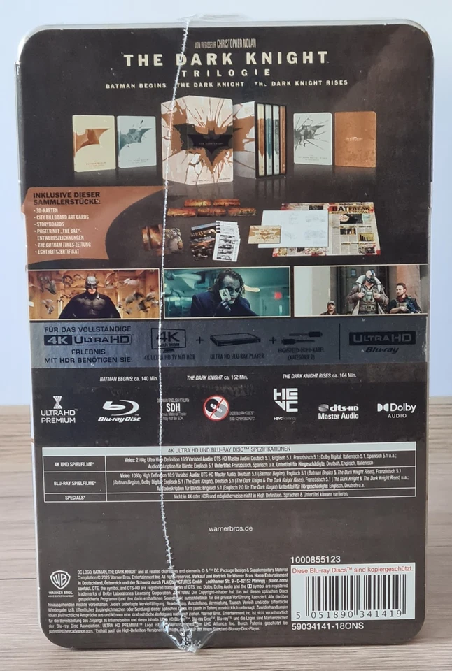 The Dark Knight Trilogie 4K (Limited Steelbook Edition) (4K UHD + Blu-ray) Neu - Bild 2 von 4