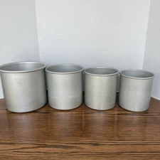 Vintage WEAR-EVER Semi-Heavy Aluminum Nesting Crocks/Pots Made in USA Set Of 4