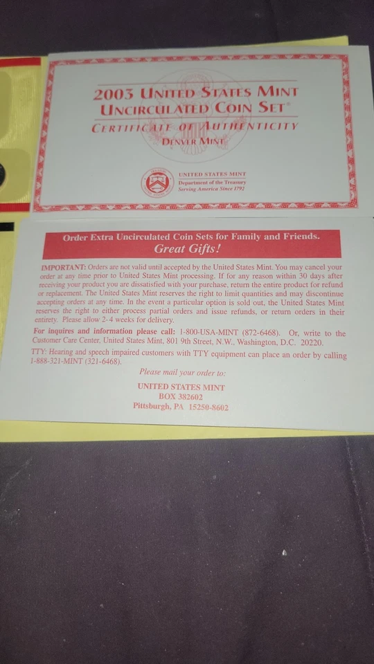 2003 Denver Mint Uncirculated Coin Set - Image 4 of 4