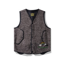 Wool Blend Work Vest Men's Tweed Waistcoat Winter Warm Vintage Casual Jacket
