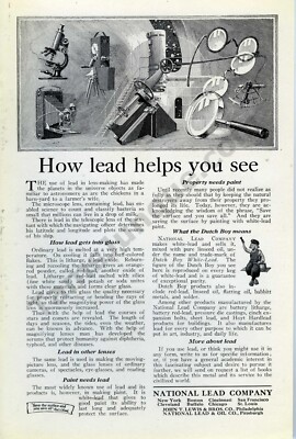 1923 National Lead Co Paint Helps See! Great PRINT AD Over 100 years old (3271)