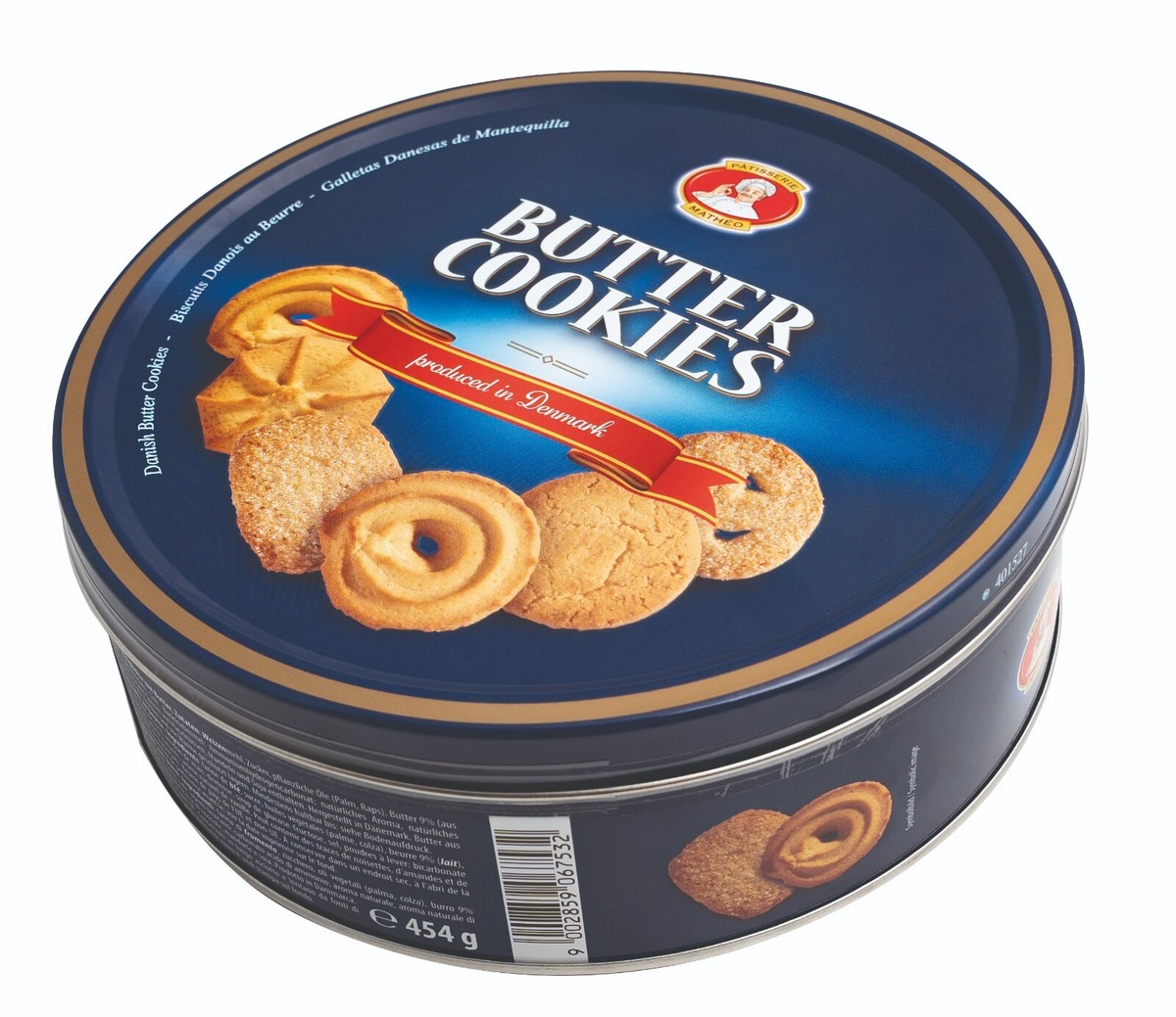 Dänische Butterkekse Cookies Gebäckmischung Blau Nostalgie Dose 2er Pack 2 x454g