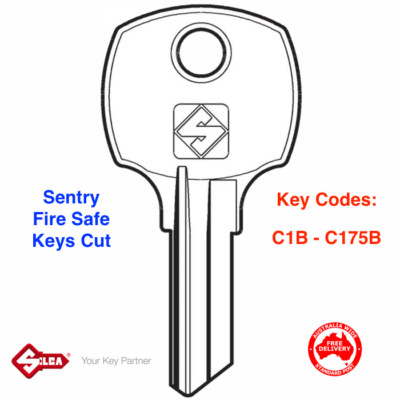 SENTRY Chest & Fire Safe Keys Cut To Code Number-C1B - C175B- FREE POST!