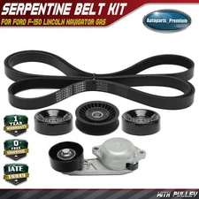 5Pcs Serpentine Belt Drive Component Kit for Ford F-150 Lincoln Navigator GAS