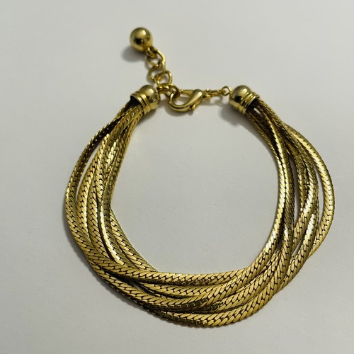 VINTAGE Dainty Slender Multi Chain Bracelet Gold Tone Elegant - Picture 7 of 9