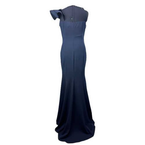 Vestido de noche FRANK LYMAN 199257 azul maxi fiesta celebración asimétrico PVP: 329 € - Imagen 5 de 5
