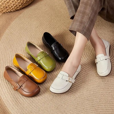 Loafers Woman Spring Ballet Ladies Mom Flat Driving Shoes Women Green