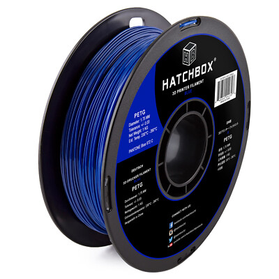 HATCHBOX PETG 1.75 mm 3D Printer Filament in Blue, 1kg Spool