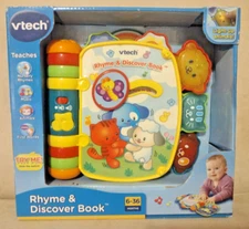 VTech Rhyme and Discover Book Teaches Words Light Up Animals Music Rhymes New
