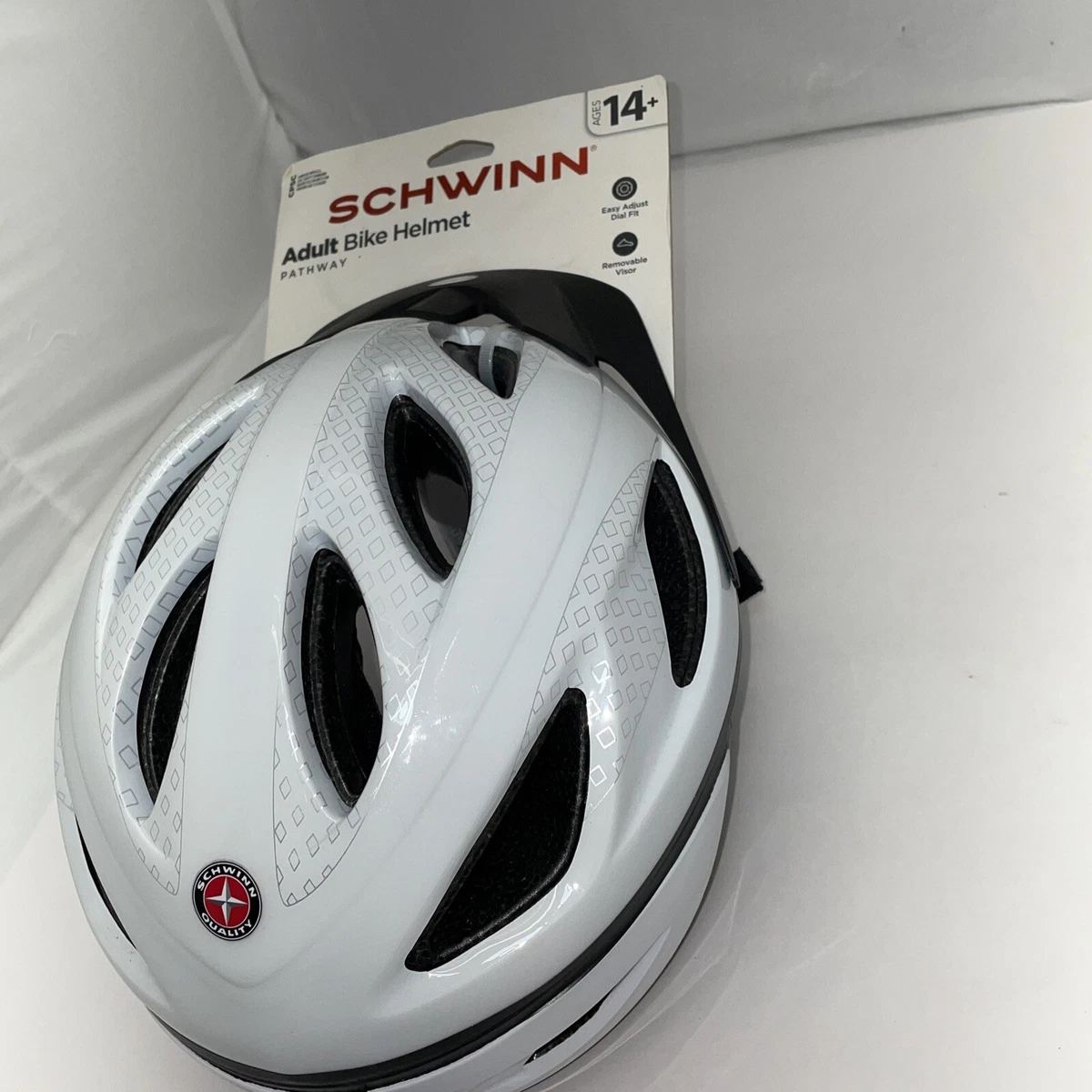 Schwinn Adult Bike Helmet Pathway Age 14 White Adjustable Fit eBay