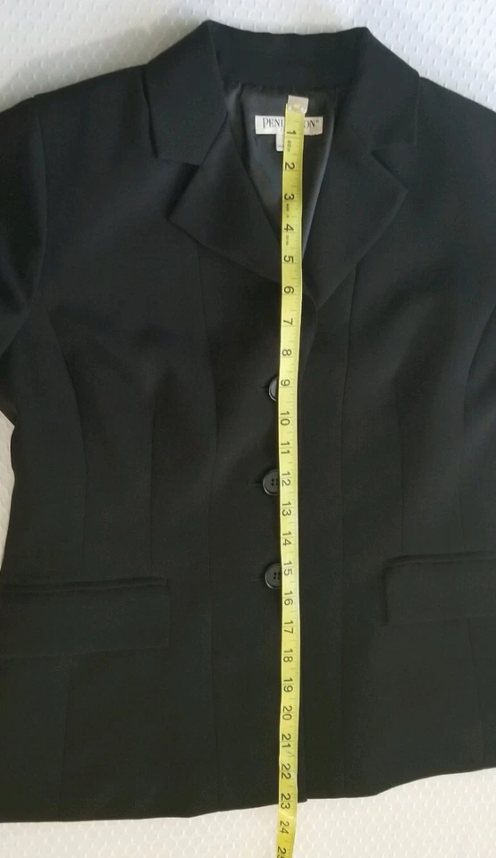 Pendleton Womens Petites Black Suit Lined Blazer Jacket Size 6P - Image 4 of 4