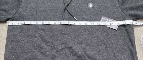 Volcom Hoodie Men Small Gray Fleece Sweatshirt Drawstring Pullover Sweater - Picture 6 of 8