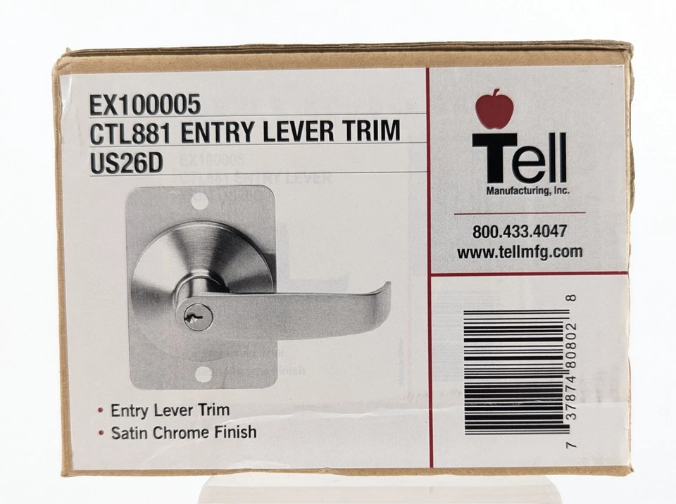 Borde de palanca de entrada TELL CTL881 serie 8000 cromo satinado cumple con el código ADA para discapacitados Foto 3 de 4