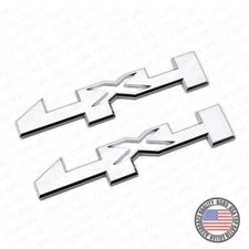 2pcs 4x4 For GMC Canyon Sierra Side Fender Pickup Badge Emblem Nameplate Chrome