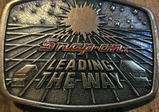 VTG Snap On Tools Brass Belt Buckle 1988 LEADING THE WAY Limited Edition